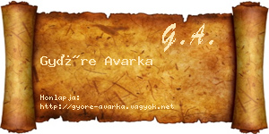 Györe Avarka névjegykártya